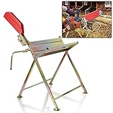 Ikodm Sägeständer mit Kettensägenständer, 81x72x78,5 cm Max. Belastung 150 kg Sägeständer klappbar, mit Messlatte und Schutzhaube, Geeignet für Sägewerke, Werkstätten