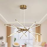 Moderne LED-Sputnik-Kronleuchter,Industrie Pendelleuchte, schwarz/goldene hängende Innendeckenbeleuchtung mit 12 Köpfen für Wohnzimmer, Esszimmer, Küche, Schlafzimmer