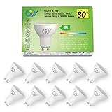 GY GU10 LED Neutralweiss Lampe 4.9W 790lm 4000K Neutralweiß Leuchtmittel,Abstrahlwinkel 120° Energiesparlampe,80W Halogenlampe ersetzt,Nicht Dimmbar Reflektor Lampen,10er-Pack