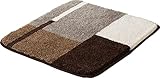 Erwin Müller WC-Vorlage, WC-Matte Kalamata rutschhemmend Natur-braun Größe 50x50 cm - für Fußbodenheizung geeignet, flauschig, weich (weitere Farben)