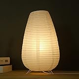 RUYI Reispapier Lampe, Papierlampe Tischlampe Lampenschirm, Modern Design Reispapier Licht mit E14 Glühbirne, Papier Stehlampe Warmweiß Stehleuchte Schutzhülle für Schlafzimmer Wohnzimmer Hotel