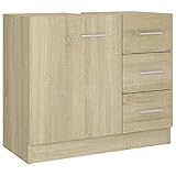 vidaXL Waschbeckenunterschrank Waschtisch Unterschrank Badmöbel Badschrank Badezimmerschrank Badezimmer Sonoma-Eiche 63x30x54cm Holzwerkstoff