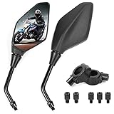 Universal Motorrad Rückspiegel Spiegel, Motorrad Spiegel E-MARK e-geprüft, Rückseitenspiegel mit M8 & M10 Schraube und Halterung, Roller Spiegel kompatibel mit MT07, MT09