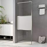 ZEYUAN Duschwand für Begehbare Dusche Halbmattiertes ESG-Glas, Duschrückwand, Duschabtrennung, Glaswand Dusche, Duschglaswand, Duschtrennwand, 90x195cm