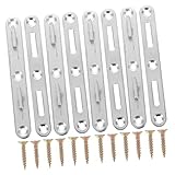 Homoyoyo 4 Sets Bettgitterbefestigungen Metallhalterungen Kopfteilhalterungen Metallbalustraden Scharniere Holzbettgitterhalterungen Metallhalter Metallbett-Kopfteil
