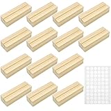 quiodok 20 Stück Massivholz Kartenhalter Platzkarte Fotohalter/Postkartenhalter aus Holz Holz Tisch Nummer Ständer Acryl Schild Halter für Hochzeit Dinner Party Events Dekoration