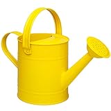 kleine Gießkanne - Metall - gelb - 1,5 Liter - für Kinder & Erwachsene - 23 cm - Blech Kindergießkanne - Henkel beweglich - Giesskanne Gärtner/Garten Mädche..