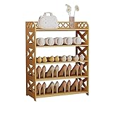 LIOONS Schuhablagen 5-stöckiges Schuhregal Mit Großer Kapazität, Massivholz-Schuh-Organizer Für Zuhause, Flur, Wohnzimmer, Eingang, Schlafzimmer, Balkon, Schuhständer modisch herrlich