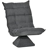 HOMCOM Bodenstuhl Bodensofa mit Verstellbarer Rückenlehne, Drehbarer Relaxsessel, Bodensitzkissen für Wohnzimmer, Büro, Mikrofasertuch, Grau, 62 x 62 x 95 cm