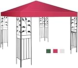 RELAX4LIFE Pavillondach Polyester, Ersatzdach für Pavillon, Pavillonplane wasserabweisend, Dachabzug UV-Schutz, Kaminabzug Farbwahl, Dachplane Gute Luftzirkulation, 3 x 3 m (Rot)