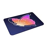 HAOSOFT Badematte Schmetterling Orange Blau rutschfest Badvorleger Flauschige Badezimmerteppich Weicher Badteppich, 40x60cm