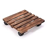 Blumentopf-Rolltablett, Holztopfständer mit Rädern, Pflanzen-Caddy 10 Zoll, 12 Zoll, 14 Zoll, Pflanzenwagen mit Rädern für den Außenbereich, Pflanzgefäß mit Rollen (Größe: 35 cm/13,7 Zoll) (35 cm/13