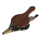 Blasebalg Für Kamin Und Grill, 39*17cm Handblasebalg Luftgebläse Aus Holz Mit Lederband, Grillgebläse für Draussen Camping Picknick