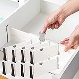 Famhap Schubladentrenner Verstellbar, 8er-Set Schubladenteiler Organizers (28,3-43,5cm, 10cm Hoch), Kunststoff Aufbewahrungs-Organisatoren, Schubladen Organisers Separatoren für Schlafzimmer, Kommode