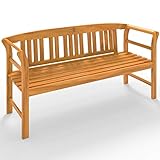 Casaria Gartenbank Rose 3-Sitzer FSC®-zertifiziertes Eukalyptusholz 150cm Bank Holzbank Sitzbank Parkbank