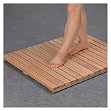 LUCEAE Massive Holzmatte/Bad Duschmatten Mit Breiten Lamellen, Nicht Skid Erhöhte Fußplattform Fußmatte Für Spa/Home/Outdoor, 30-120 cm Lang/30 * 40 * 4.3Cm/11.8 * 15.7 * 1.7In