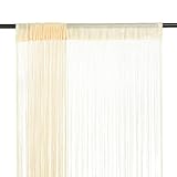UTUMAX Home & Garden Fadenvorhänge, 100 x 250 cm, cremefarben, 2 Stück