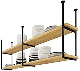 Weinregal, Bar, Restaurant, hängende Holzdecke, 2 Etagen, dekoratives Sheing Shees für Schlafzimmer, Wohnzimmer, 80 cm, 80 cm