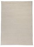 THEKO | Berber Teppich aus 100% Schurwolle aus Marokko | nachhaltig & robust | handgeknüpft | Farbe: Weiß | 200x300 cm