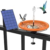 AISITIN Vogeltränke hängend für Balkongeländer mit 2,5W DIY Solar Springbrunnen, Frostsicher Vogeltränke Balkon ogeltränke, 2023 Upgrade (∅ 30cm) Vogelbad Garten für Wildvögel, Wassertränke für Vögel