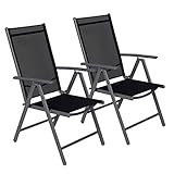 CCLIFE Balkonstühle 2er 4er Set Alu Gartenstuhl Balkonstuhl stapelbar verstellbar klappbar Belastbarkeit 120 kg Aluminium Outdoor