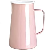 Krug Haushalt Emaille Krug Wasserkocher mit großem Fassungsvermögen Hochtemperaturbeständiger multifunktionaler Wasserkocher mit Griff (Blau/Rosa/Grau) Heiß-/Kaltwasserkaraffe (Color : Pink)