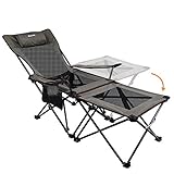 Asteri Campingstuhl Tragbare Klappstühle mit Getränkehalter, Abnehmbarer Beistelltisch und Tragetasche für Outdoor