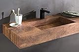 Schildmeyer Elias 140986 Design Waschbecken, Robustes Material, kupferfarben, B/H/T 102x12x46 cm