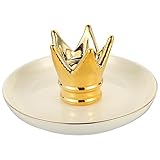 LIFKOME Kronjuwelen-Tablett Gedenk-Halsketten-Keramik-Schmucktablett Schmuck-Tablett Schmuck-Display-Organizer Jubiläums-Ring-Schmuck-Display-Schale Kleine Schmuck-Schale