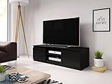 MINIO go for it Dingo - Sideboard Wohnzimmer I TV Lowboard Schwarz Matt I Fernsehtisch I Sideboard Schwarz I TV Bank I TV Tisch I TV Kommode I Breite 120cm I ohne LED