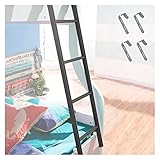 Hochbett Leiter Verstellbare Verstellbare Einzelbettleitern, 4/5-Sprossen-Trittleiter inklusive Haken for Schlafzimmer/Midi-Schlafzimmer/Hochbetten/Schlafzimmer (Color : Black, Size : 130cm/51)