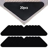 BDSHUNBF 20 Stück Antirutschmatte für Teppich, Teppich Antirutschunterlage, Teppichstopper, Wiederverwendbar Teppich Aufkleber, Waschbar Anti Rutsch Teppichunterlage (Schwarz)