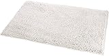 Amazon Basics - Badteppich, Hochflor, rutschfest, Mikrofaser, Badezimmer, 53 x 86 cm, Weiß