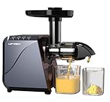Slow juicer Kaltpress Entsafter mit Überhitzungsschutz, langsamer Entsafter für Obst und Gemüse, Einfach zu Montieren und zu Reinigen, Leiser Motor und Elektrischer Entsafter mit Umkehrfunktion