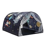 TLM Toys Bettzelt für Kinder - Pop-Up-Zelte für den Innenbereich für Kinder,Bettzelt Sichtschutzzelte Betthimmel Shelter Cabin Indoor, Cartoon Stars Moon und Space Pattern