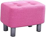 Einfacher Hocker, Fußhocker, Sofahocker, modisch, kreativ, rechteckig, Schuhbank, Fußbett, Wohnzimmer, Schlafzimmer, atmungsaktiv, 10 Farben/Rosa/40 * 28 * 28 cm