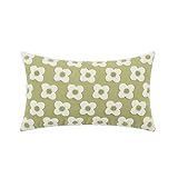 AKCHDZAW Kissenbezug Romantische Blumenkissenbedeckung Rosa Lila Gelbgrüne Kissenabdeckung Für Heimdekoration Wohnzimmer Schlafzimmer Sofa-Green 30X50Cm