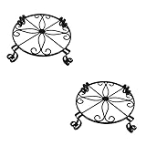 Yardwe 2 Stück Blumenständer Aus Eisen Für Den Außenbereich Blumenständer Für Den Außenbereich Tischständer Für Topfpflanzen Metall-Pflanzenuntersetzer Hängende Pflanzgefäße