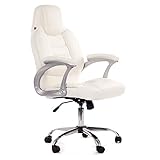 MY SIT Bürostuhl Chefsessel Kunstleder Weiß Design Venecia Deluxe mit Armlehnen