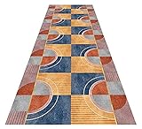 Langer Flur Hall Runner schmaler Teppiche Halle Runner, Nachttischmatte Home Flur Runner Matte Maschinenwaschbar verblasst Nicht geometrische Muster Polyester, bei Will Mode (Size : 60X600CM)