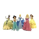 Bullyland 13260 - Spielfiguren Set Walt Disney Princess mit Belle, Jasmin, Aurora, Tiana und Cinderella, detailgetreu, ideal als kleines Geschenk für Kinder ab 3 Jahren [Exclusive to Amazon]