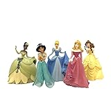 Bullyland 13260 - Spielfiguren Set Walt Disney Princess mit Belle, Jasmin, Aurora, Tiana und Cinderella, detailgetreu, ideal als kleines Geschenk für Kinder ab 3 Jahren [Exclusive to Amazon]