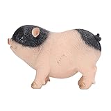 Tierische Gartenzwerg-Statue, Süßes Schwein, Lustige Outdoor-Skulptur, Kunstharz, Rasenornamente, Innen- und Außenfiguren für Garten und Haus (Mini Pink Schwarz)