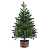 COSTWAY 60cm Kleiner Weihnachtsbaum, Mini Weihnachtsbaum mit 50 Zweigen und Sockel, künstlicher Tisch Weihnachtsbaum Ø40cm für Haus Büro