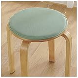 Rundes Hockerkissen, Rundes, Rutschfestes Stuhlkissen, Rundes Sitzkissen for Küche Und Esszimmer, Stuhlpolster for Hohe Hocker Mit Elastischen Krawattenhaken (Color : Green-F, Size : 40 * 40cm)