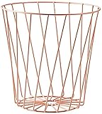 NOVSKI Moderner Runder Drahteimer - Hellrosa - 25,5 X 25,5 X 18 cm