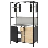 IKEA ÄSPINGE Küchenzeile, 120x60x202 cm, schwarz/ash