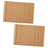 Yardwe 2 Stück Hölzerne Bambusmatte Tischset Untersetzer Für Esstisch Topflappen-Sets Esstischdekoration Bambus-Tischset Teeholztisch Tischset Isolierung Tischset Rechteckige