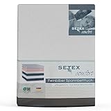 SETEX Feinbiber Spannbettlaken, 140 x 200 cm, 100 % Baumwolle, Weiß, 1210 140200 407 002
