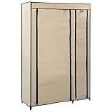 TEKEET Wohnmöbel Faltschrank Creme 110x45x175cm Größe Stoff